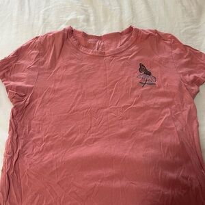American Eagle Cropped T-Shirt with Butterfly Design